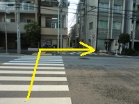 一番目の信号+横断歩道